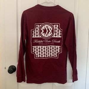 Maroon Tri Sigma Crewneck long sleeve Tee